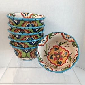 ESPANA BOCCA LIFESTYLE TABLETOPS UNLIMITED 6 SOUP CEREAL BOWLS 6" WIDE 3 1/2" T
